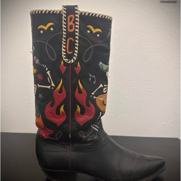 Vintage Rocketbusters Cowboy Boots with Colorful Skeleton Design - Picture 6 of 11